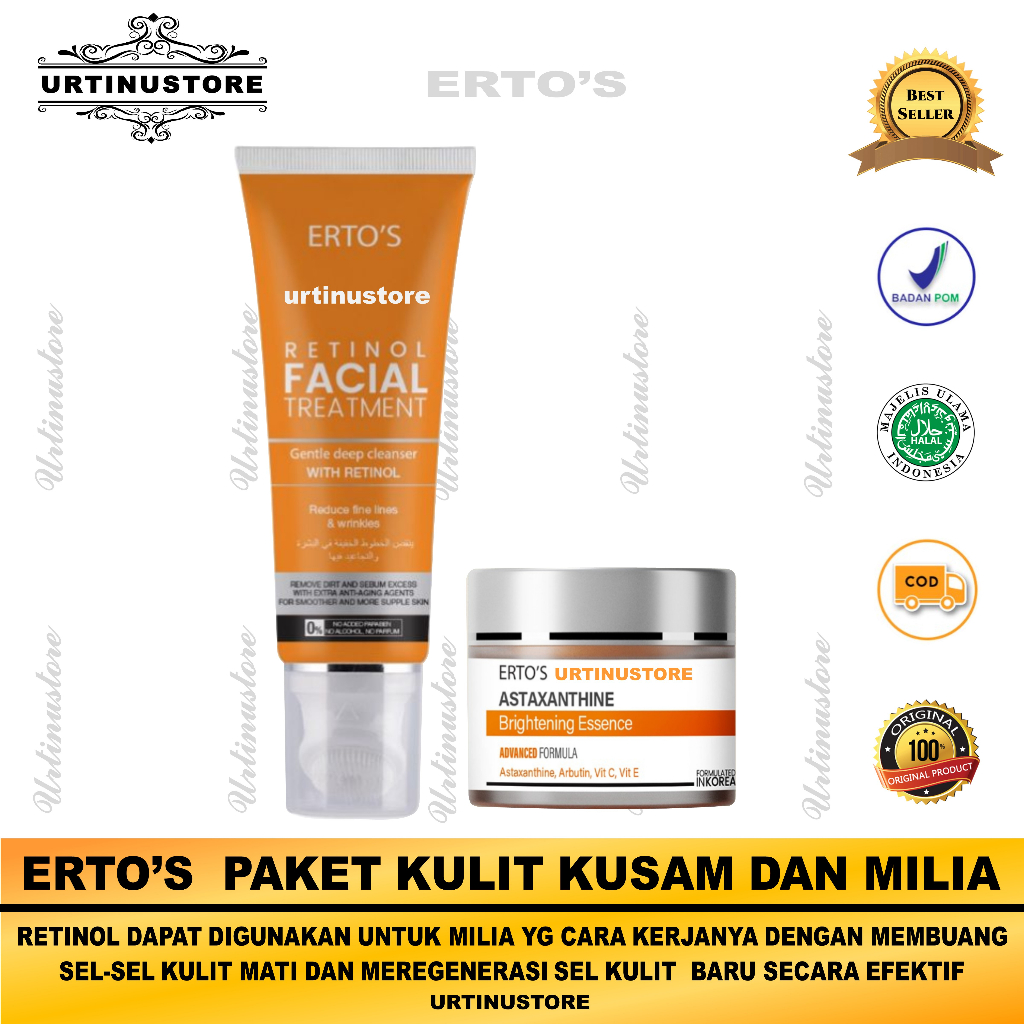 Jual Ertos Paket Penghilang Milia Paling Ampuh 2in1 ( FACIAL TREATMENT