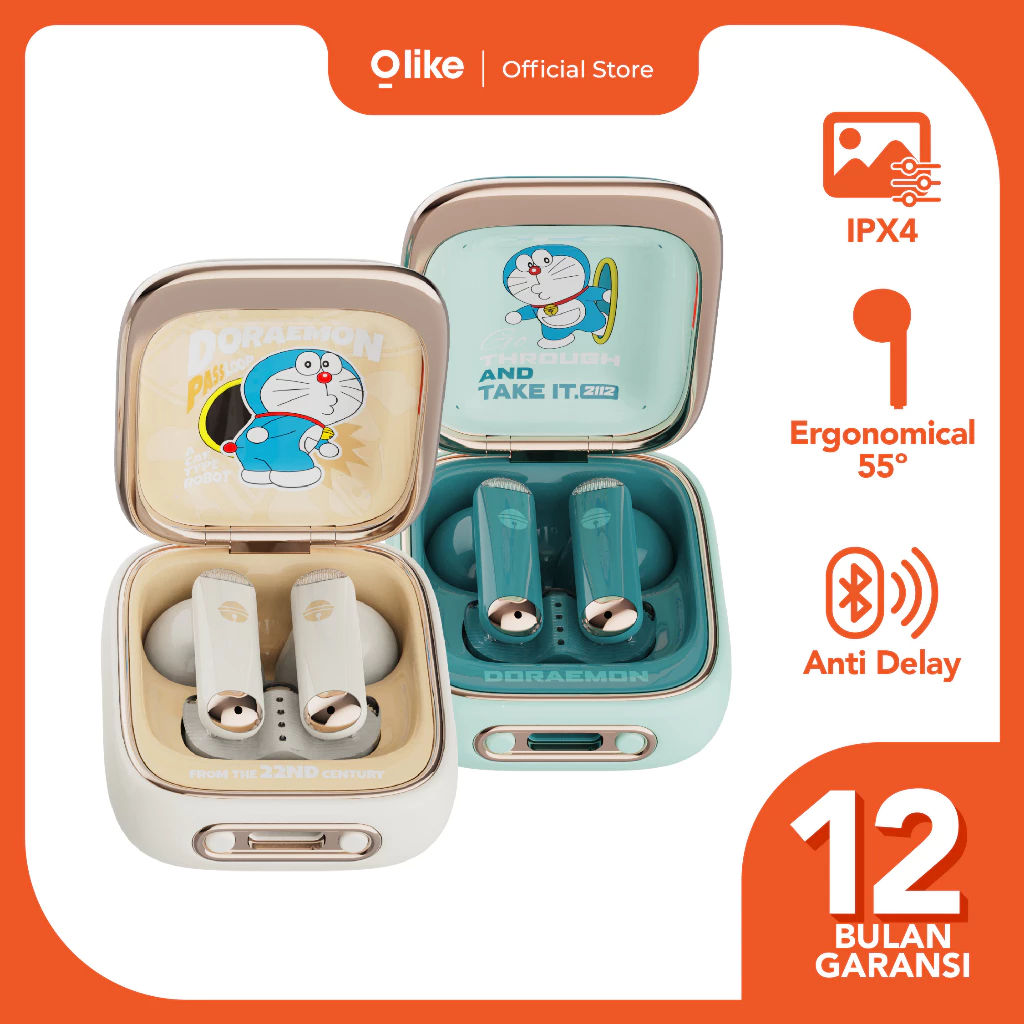 OLIKE DORAEMON TRUE WIRELESS BLUETOOTH EARPHONE EARBUDS TWS RING RETRO