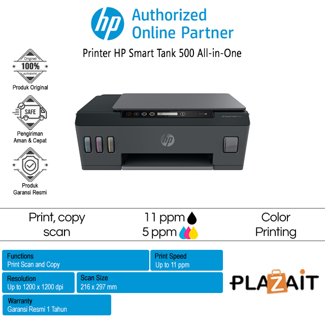 Jual Printer HP Smart Tank 500 AllinOne 100 ORIGINAL Shopee