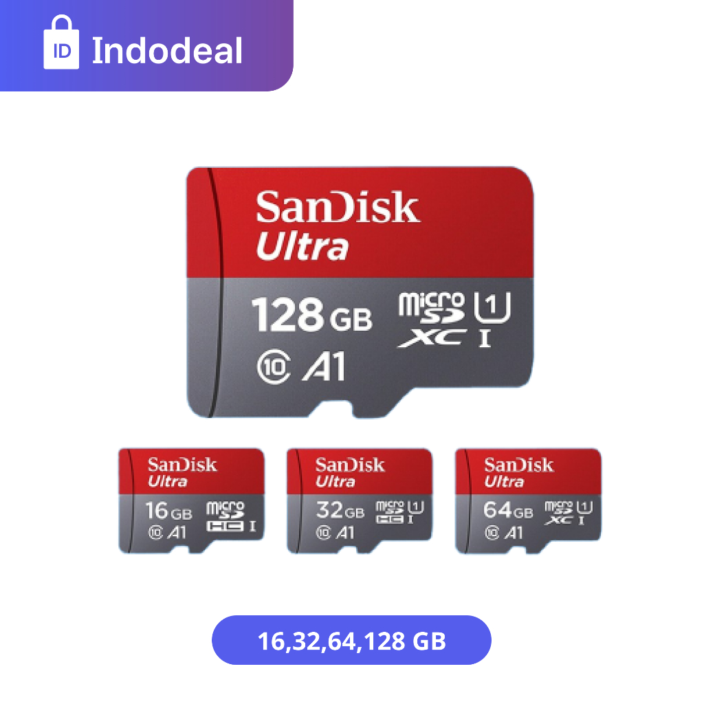 Jual Memory Sandisk Mirco SD SanDisk 32GB/64GB/128GB/256GB/512GB Kartu Memori 120MB/S A1 CLASS