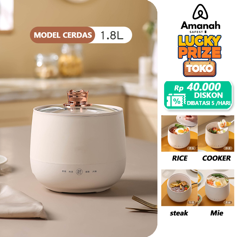 Jual AMANAH Panci Listrik multi-fungsi low watt rice cooker/panci mie ...