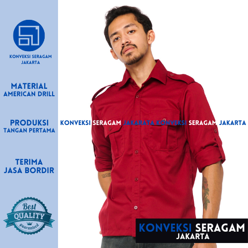 Jual Baju Kemeja Pdl Lengan Panjang Seragam Kerja Dinas Lapangan