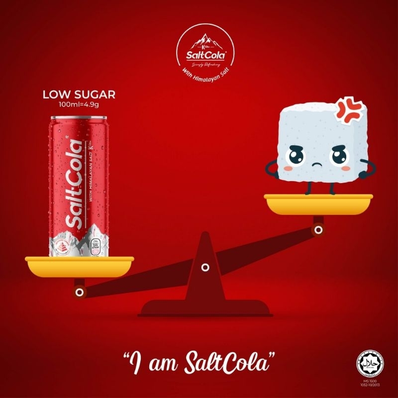 Jual Salt Cola + Himalayan Salt 320ml. Minuman Cola+Garam Himalaya, Low ...