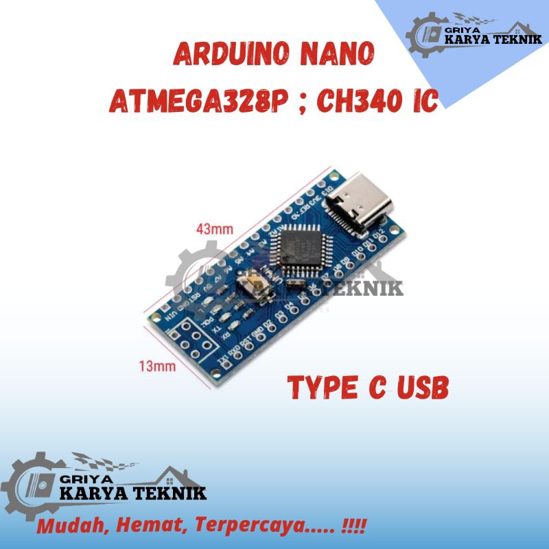 Jual ARDUINO NANO V3 ATMEGA328 ; CH340IC ; TYPE-C | Shopee Indonesia