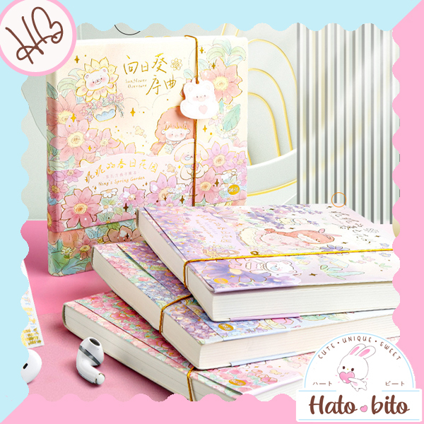 Jual Notebook nini grid spring garden cute kawai aesthetic diy ...