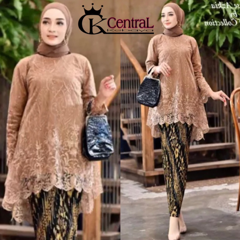 Jual Tunik kebaya Blouse rinjani tulle Kebaya modern Kebaya cantik dan