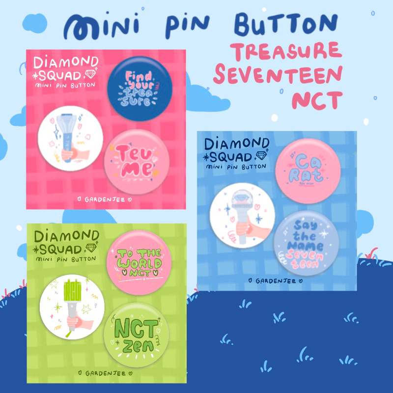 Jual Diamond Squad Mini Pin Button Seventeen, NCT, and Treasure ...