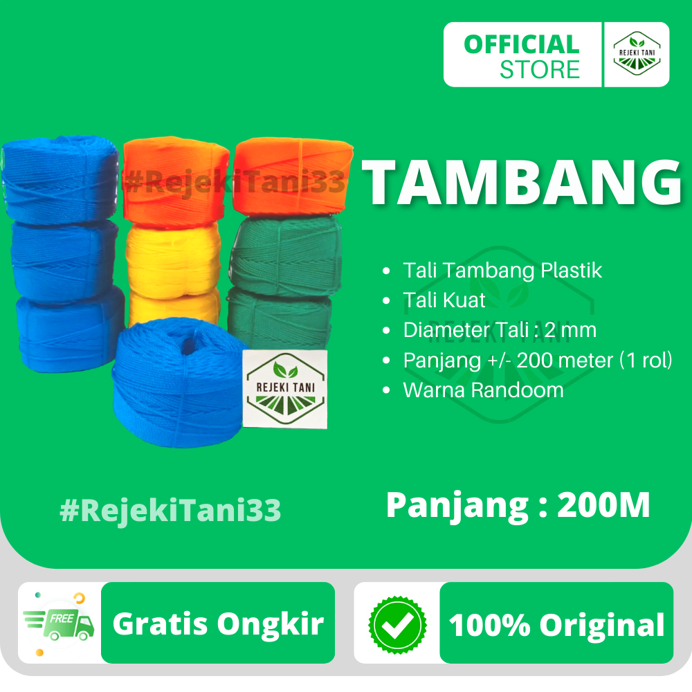 Jual Tali Tambang Kecil Diameter tali 2 mm x 100 Meter / Tambang PE 2 ...