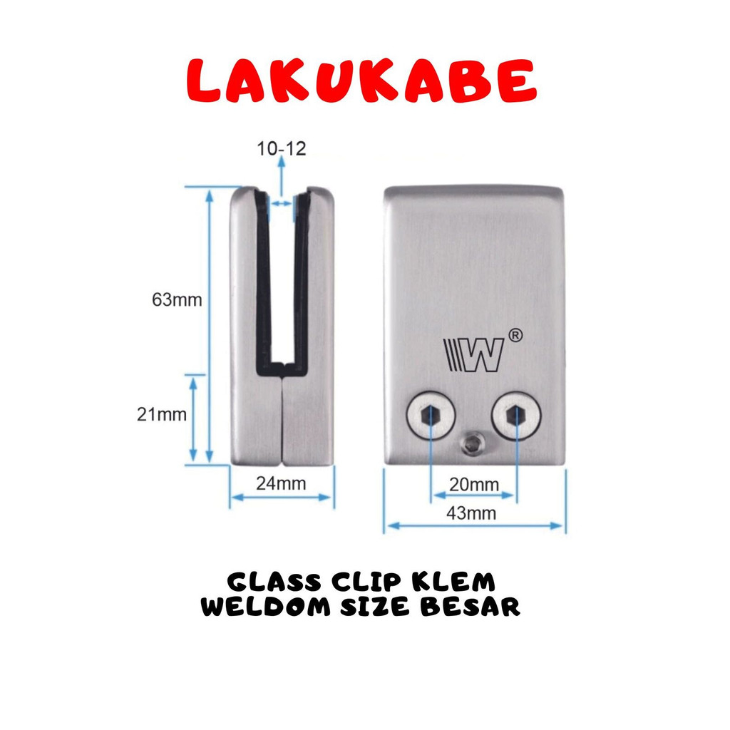 Jual Glass Clip Weldom Klem Balkon Railing Tiang Penjepit Kaca