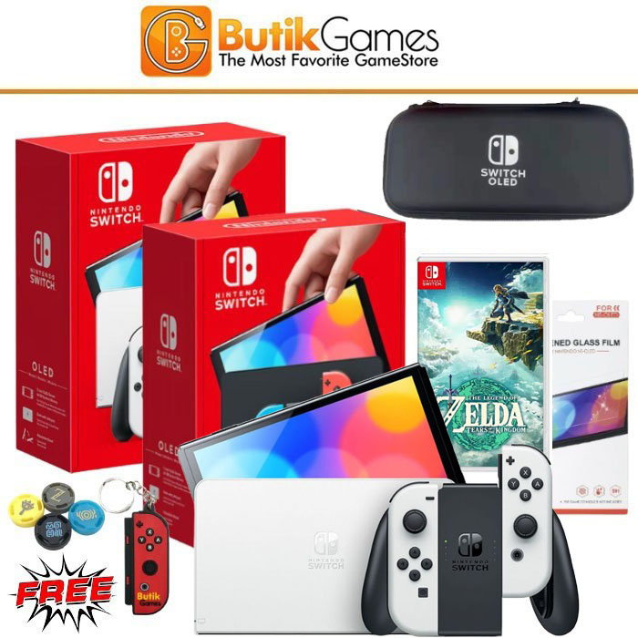 Jual Nintendo Switch OLED Console Mesin Bundle Game Zelda Tears Tas