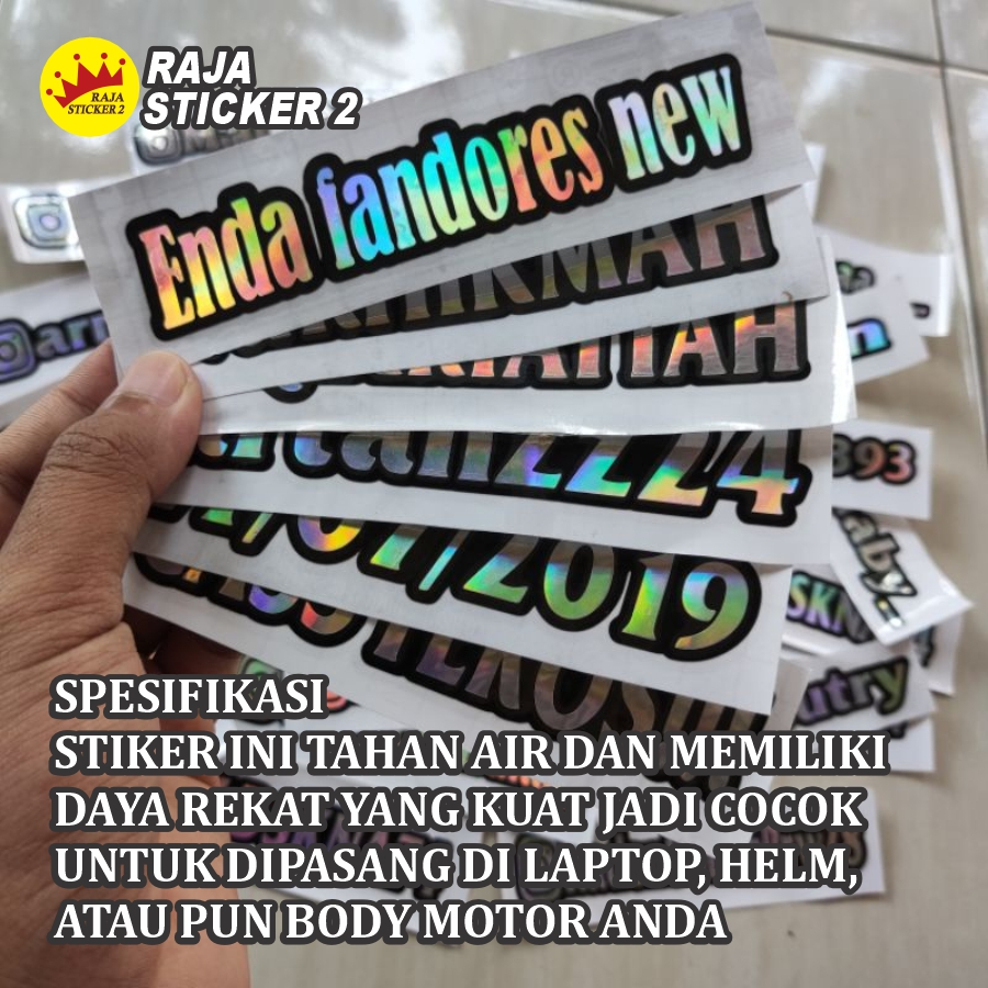 Jual CUSTOM STIKER NAMA HOLOGRAM TERBARU | Shopee Indonesia