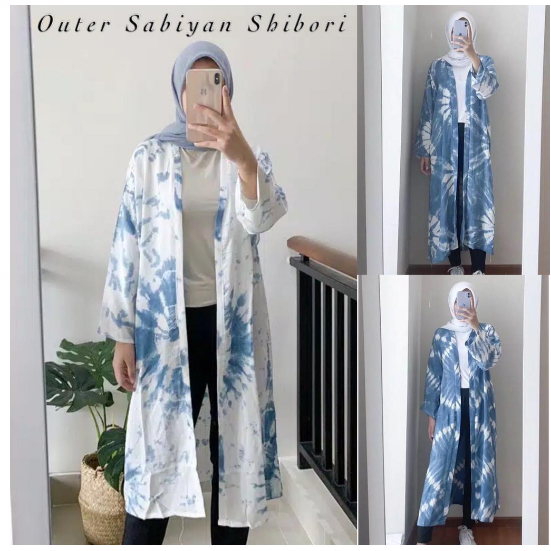 Jual Outer Shibori SABIYAN BIRU Batik Cardy Cardigan Tie Dye Rayon ...