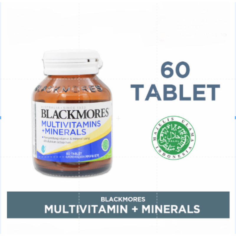 Jual BLACKMORES MULTIVITAMINS MINERALS 60 tablet kalbe multivitamin ...