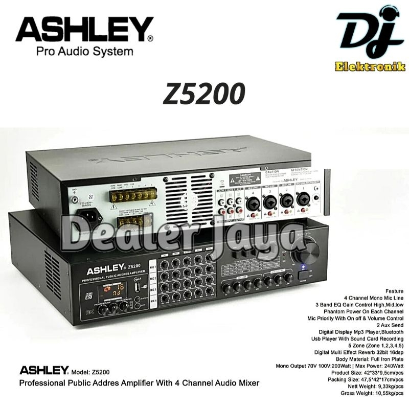 Jual Power Mixer Ashley Z5200 / Z 5200 | Shopee Indonesia