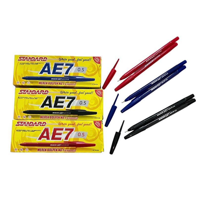 Jual Pulpen AE7 Standard Murah (1 Pcs) || Bolpoint Standard AE7 ...