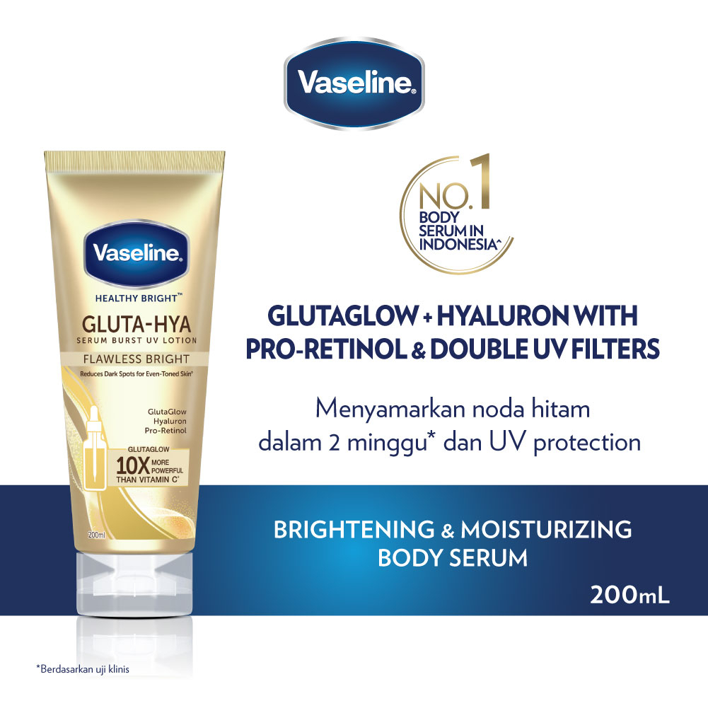 Jual Vaseline Healthy Bright Gluta Hyaluron Niacinamide Serum UV Lotion ...