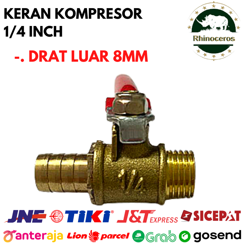 Jual Kran Angin Kompresor Kuningan 1/4Inch Stop Keran Kompresor ...