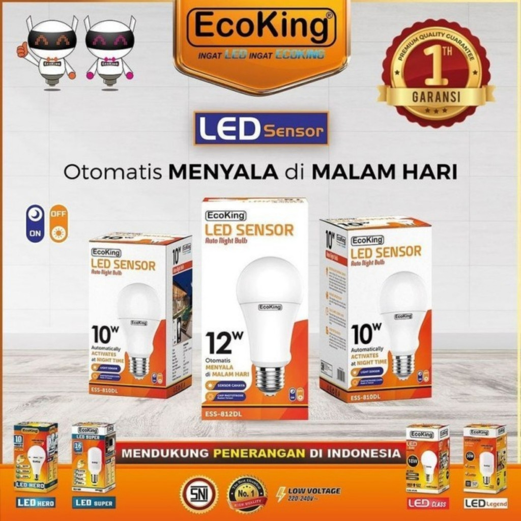 Jual Ecoking Lampu Led Sensor Cahaya Otomatis Malam Menyala Nyala 10 12