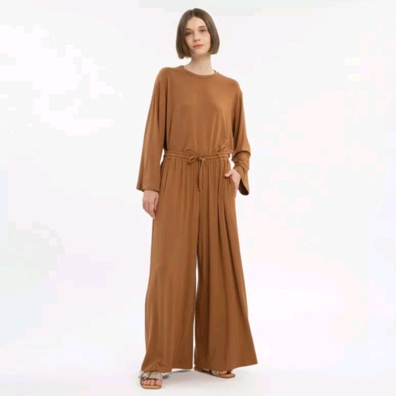 Jual Camani Basic Pajama Set (Longsleeve + Longpants) - Almond Nonbusui ...