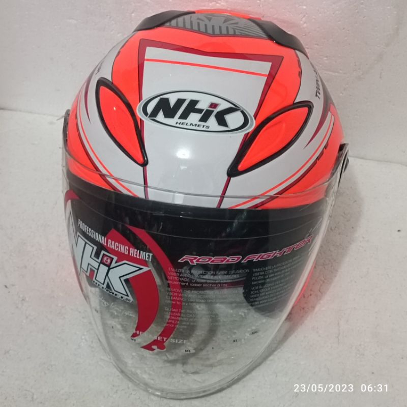 Jual Helm NHK R6 Motif Glow Twin Air Orange | Shopee Indonesia