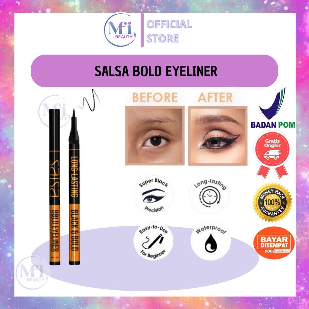 Jual Mfi Salsa Bold Eyeliner Super Black And Waterproof Pen Eyeliner