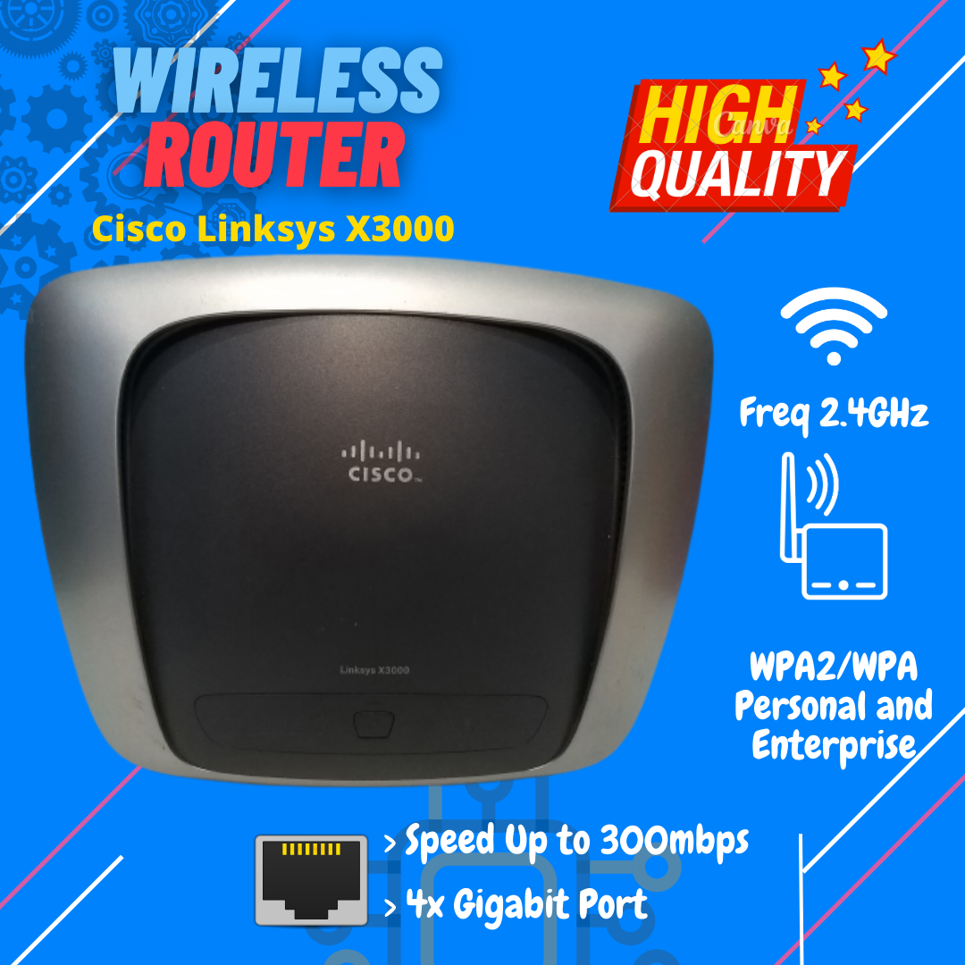 Jual Cisco Linksys X3000 Gigabit Wireless Router 300Mbps WIFI Access ...