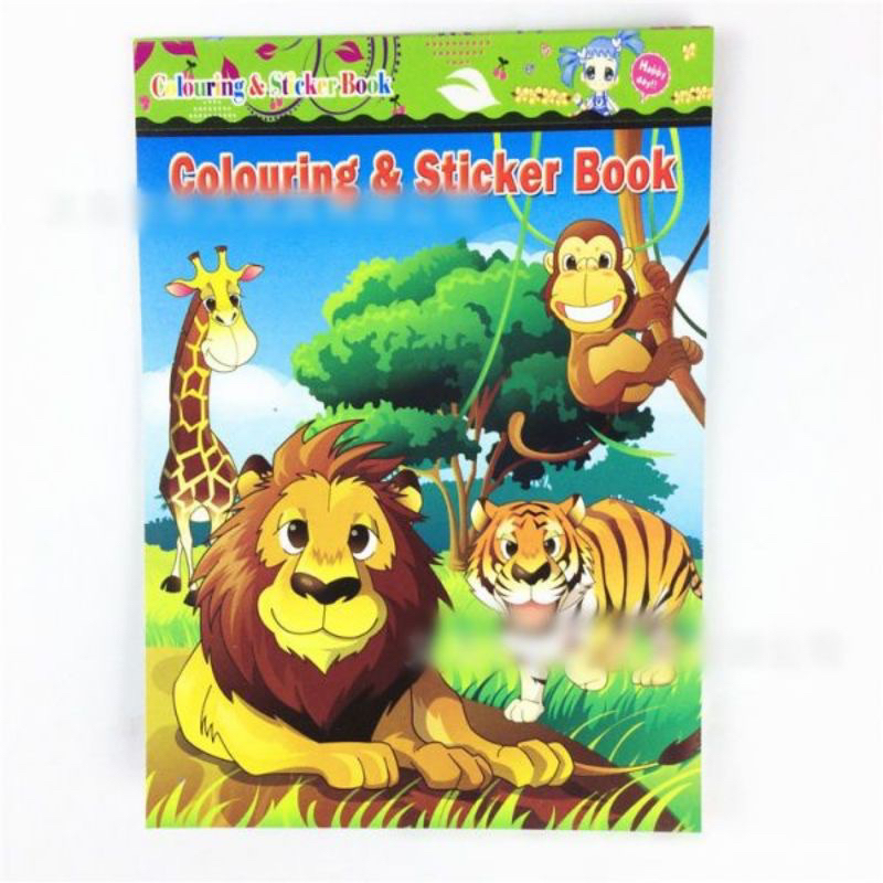 Jual MJ88 Buku Mewarna Anak Karakter Kartun +Stiker Kecil /Buku Gambar ...