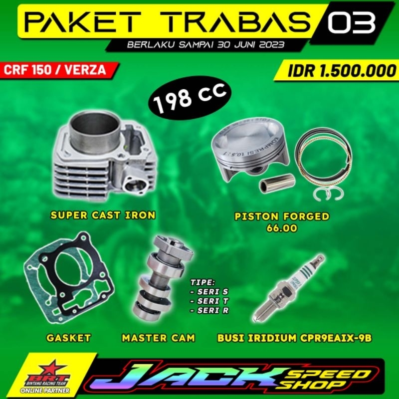 Jual PAKET BORE UP BRT CRF 150 / VERZA / MEGAPRO NEW MONO MONOSHOCK 66