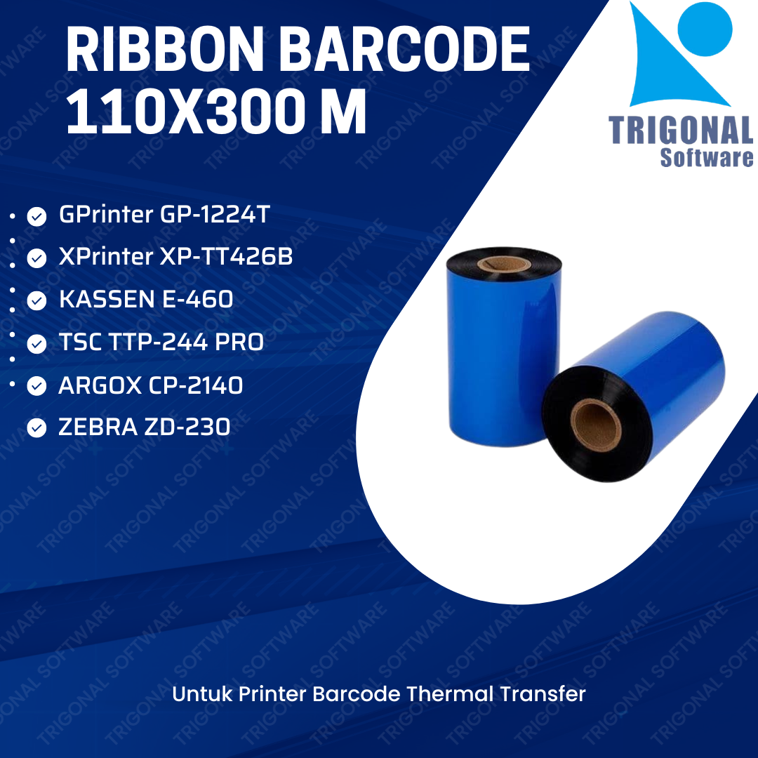 Jual Ribbon Barcode Wax Resin Ukuran X Meter X M