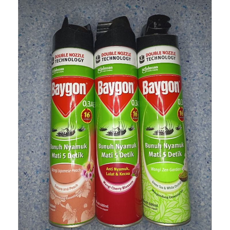 Jual BAYGON AEROSOL CHERRY, SAKURA, GREEN TEA, FLOWER 600ML, LAVENDER ...
