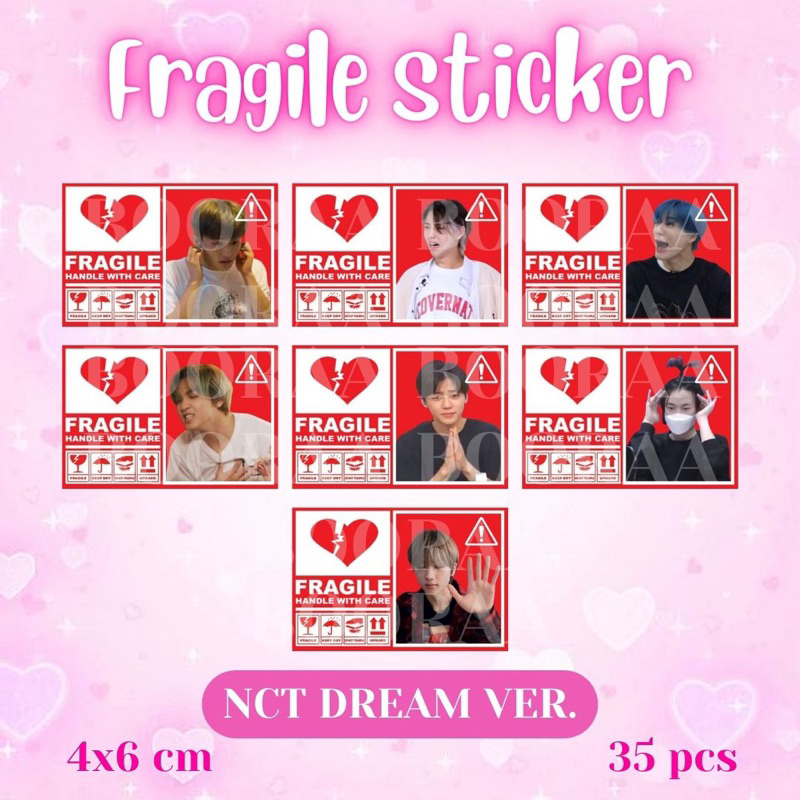 Jual Bisa Cod Isi Pcs Sticker Label Fragile Kpop Nct Dream Bts