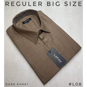 Lafino M L Xl 2Xl 3Xl 4Xl (Xxl Xxxl Xxxxl) Heavyweight Rami Kemeja Polos Pendek Pria Jumbo Big