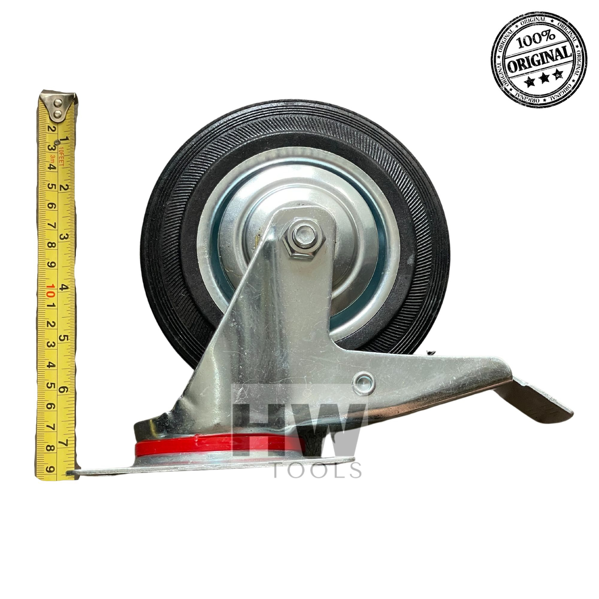 Jual Roda Gepeng Karet 6 Inch Rem Rubber Caster Wheel Brake 6