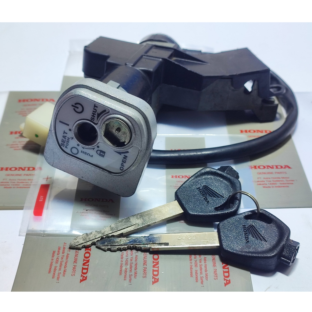 Jual kunci kontak assy key set honda supra x 125 fi new kode part K41 ...