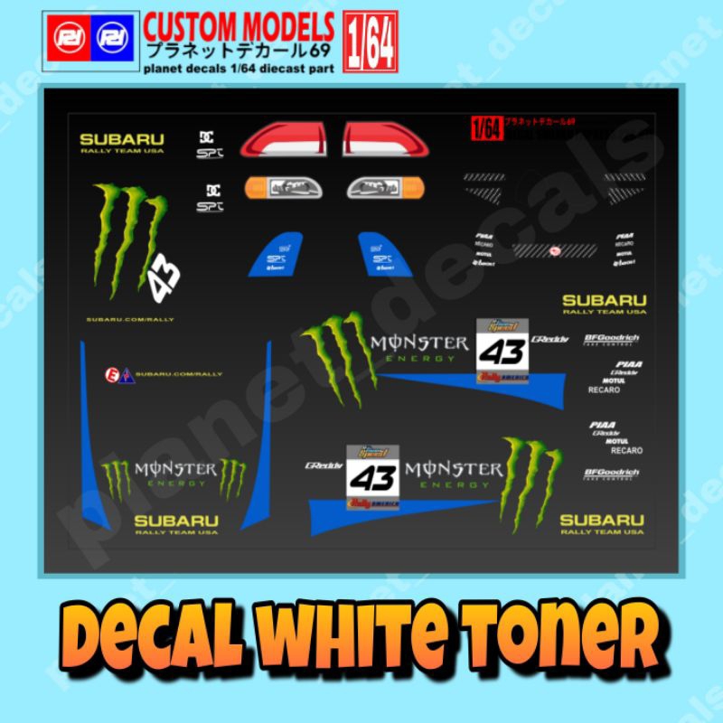 Jual Decal Hot wheels Subaru impreza sti KEN BLOCK (white toner ...