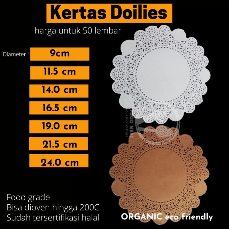 Jual [ISI 50 LBR] KERTAS DOYLEYS ALAS ROTI DOILIES PAPER KERTAS RENDA ...