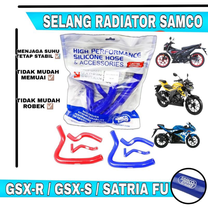 Jual SELANG RADIATOR SAMCO GSX 150 SATRIA FU FI RIDER R150 Injection ...