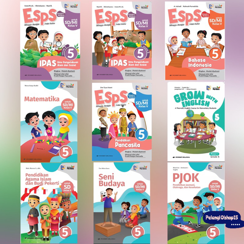 Jual BUKU PAKET KURIKULUM MERDEKA SD/MI KELAS 5 ERLANGGA | Shopee Indonesia