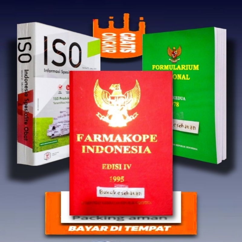 Jual Paket 3 Buku Farmasi, FARMAKOPE INDONESIA Edisi 4( FI 4 ) FORNAS ...