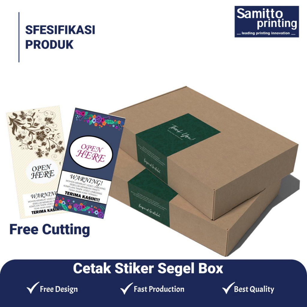 Jual Sticker Segel Box Persegi Segel Kemasan Hampers Box Kotak Stiker Kotak Kemasan 1 Hari