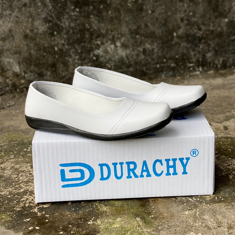Jual DURACHY Sepatu Pantofel Perawat Wanita Putih Tanpa Hak | Shopee ...