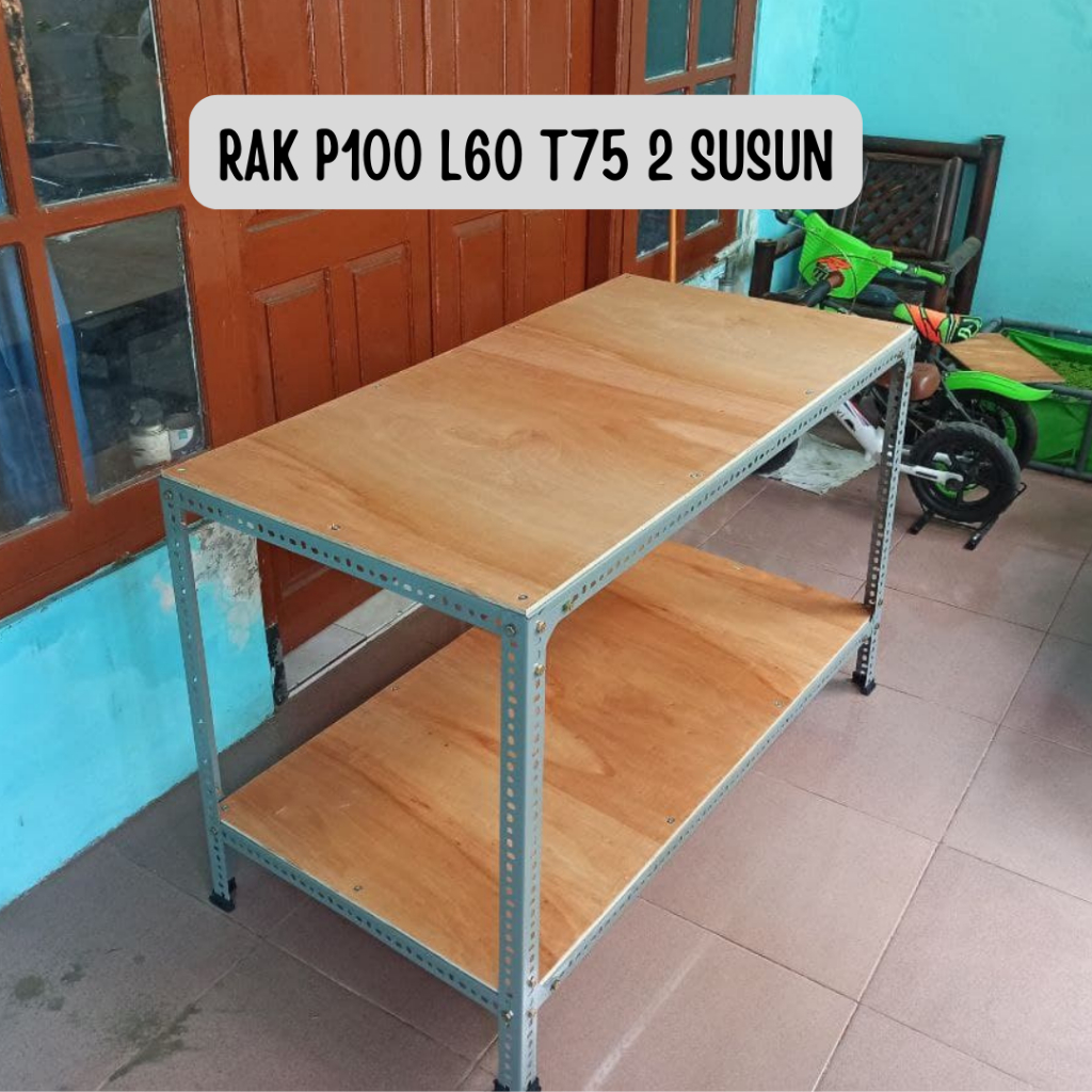 Jual Rak Besi Siku Lubang Ukuran P100 L60 2 susun / tingkat | Rak Siku ...