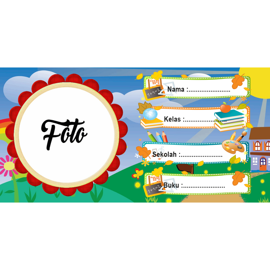 Foto zu Jual LABEL NAMA BUKU ANAK PAKAI FOTO CUSTOM / BISA REQUEST 