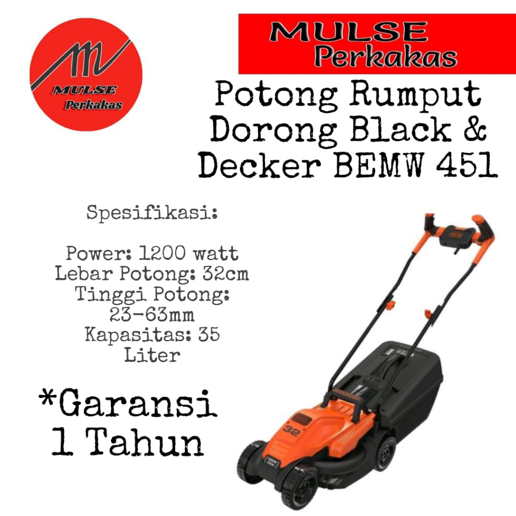 Jual Mesin Potong Rumput Dorong Black & Decker BEMW 451 | Shopee Indonesia