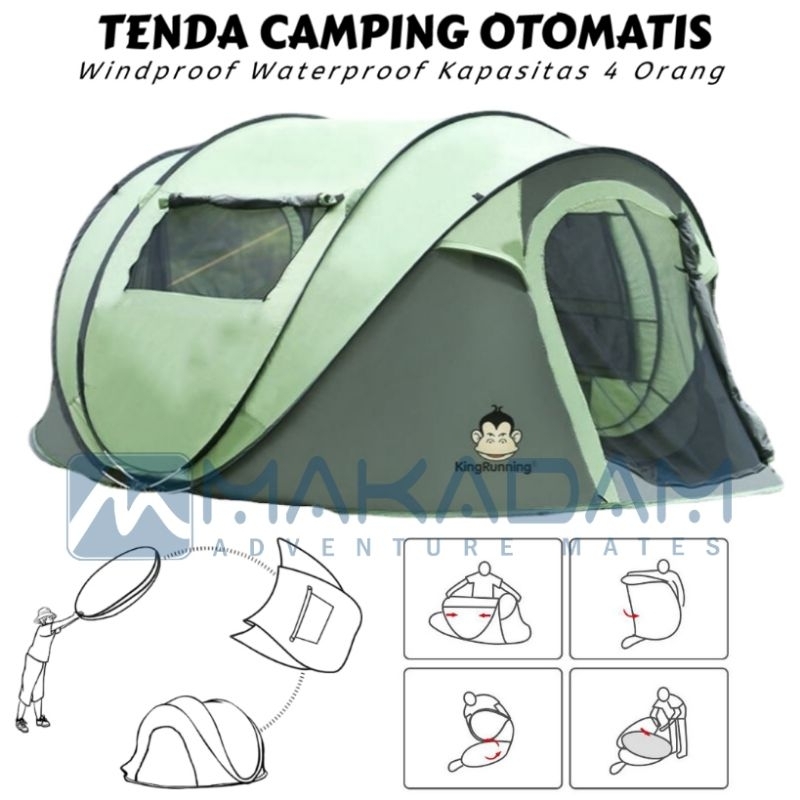 Jual Tenda Camping Otomatis Orang Waterproof Outdoor King Running Shopee Indonesia