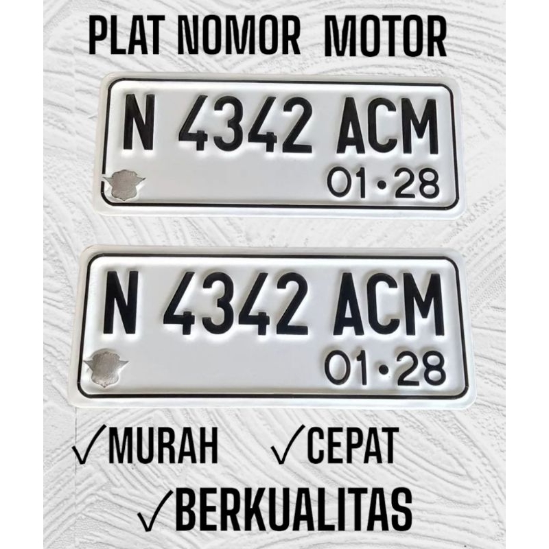 Jual Plat Nomor Motor Putih Hitam Logo Korlantas Shopee Indonesia