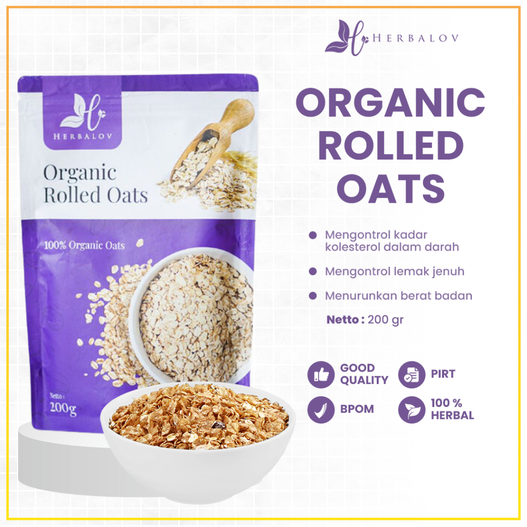 Jual Makanan Kesehatan Organic Rolled Oats Membantu Mengontrol Kadar