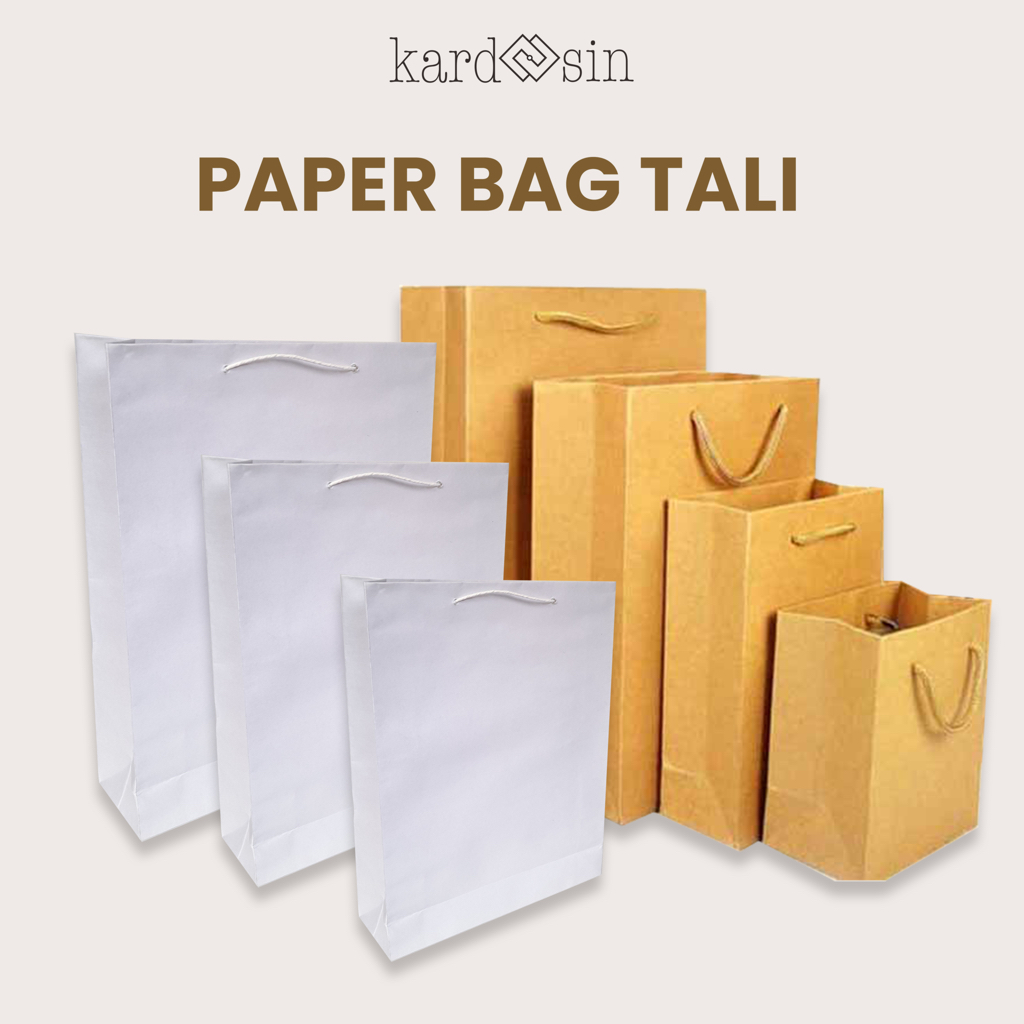 Jual Paper Bag Paperbag Tas Kertas Putih Coklat White Kraft Craft Brown Rustic Vintage Kantong