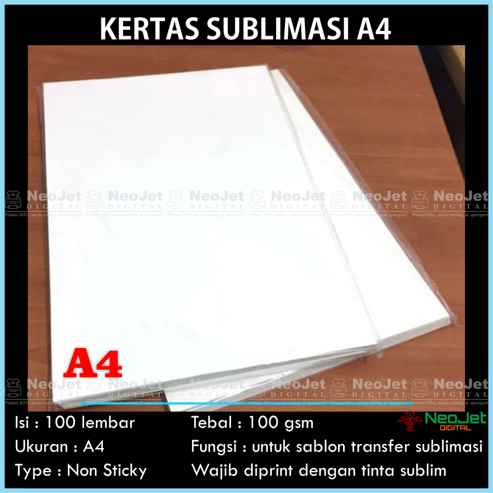 Jual Kertas Sublim Sublimation Paper A4 Sublimasi Sablon Transfer