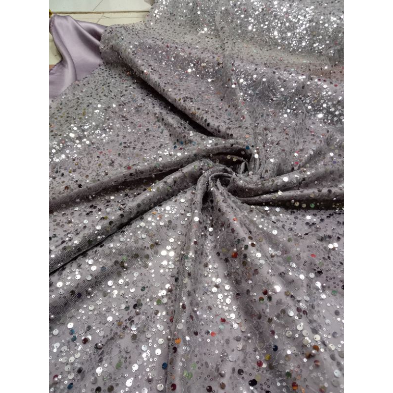 Jual Kain Tile Payet Kain Tile Spinkle Bahan Brokat Kebaya Shopee